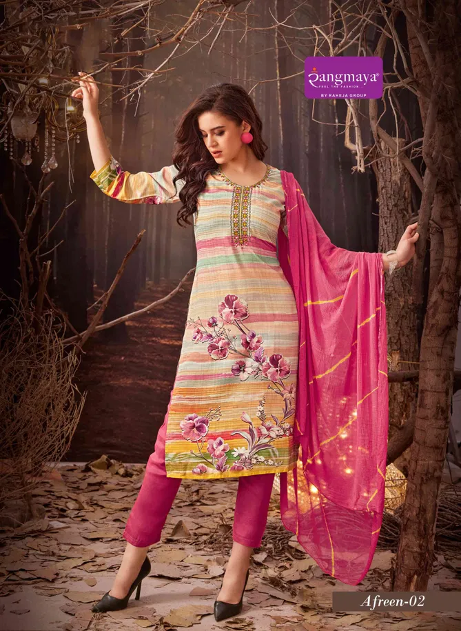 Afreen By Rangmaya Rayon Printed Kurti With Bottom Dupatta Orders In India